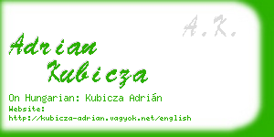adrian kubicza business card